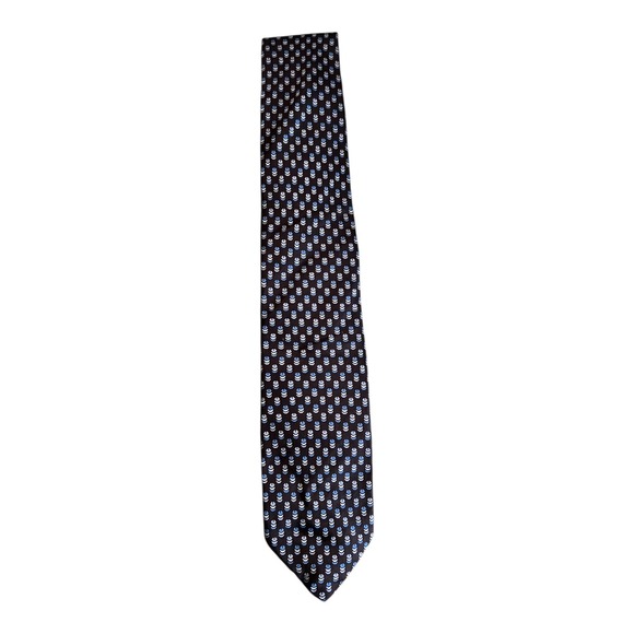 Christian Dior Other - Christian Dior Cravates Silk Tie Mens Blue White Patterned Necktie Paris